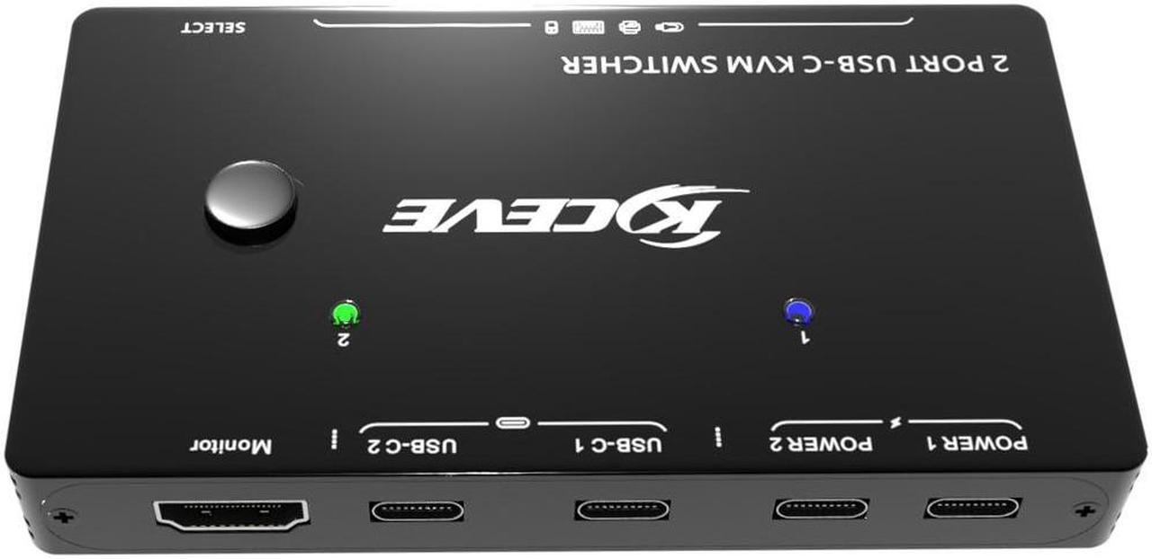 Alt view image 6 of 6 - 4 Port HDMI KVM Switch 4X2 Dual Monitor 4K@60Hz Extended Display USB KVM Switch 4 in 2 out for 4 PC Share Keyboard Mouse Monitor