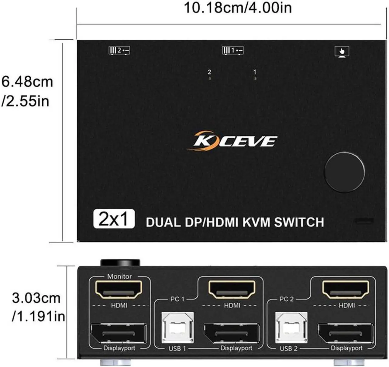 Alt view image 6 of 6 - In 2 Out Input Display Or Kvm Laptop Display Monitors 2 Splitter Controls 2 Dual Computers Dual Switcher 60hz Cable