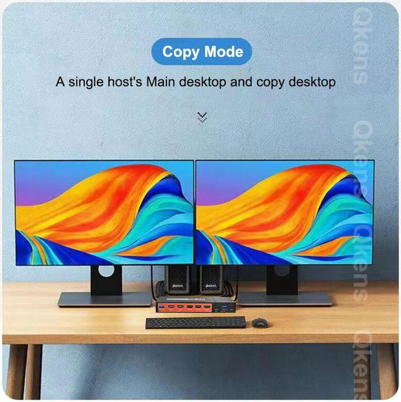 Alt view image 5 of 6 - 4K 60hz HDMI Dual Monitor KVM Switcher 2 Computer Extended Display Copy Mode 2 PC Share One Keyboard Mouse 2 Monitor 3 USB 3.0