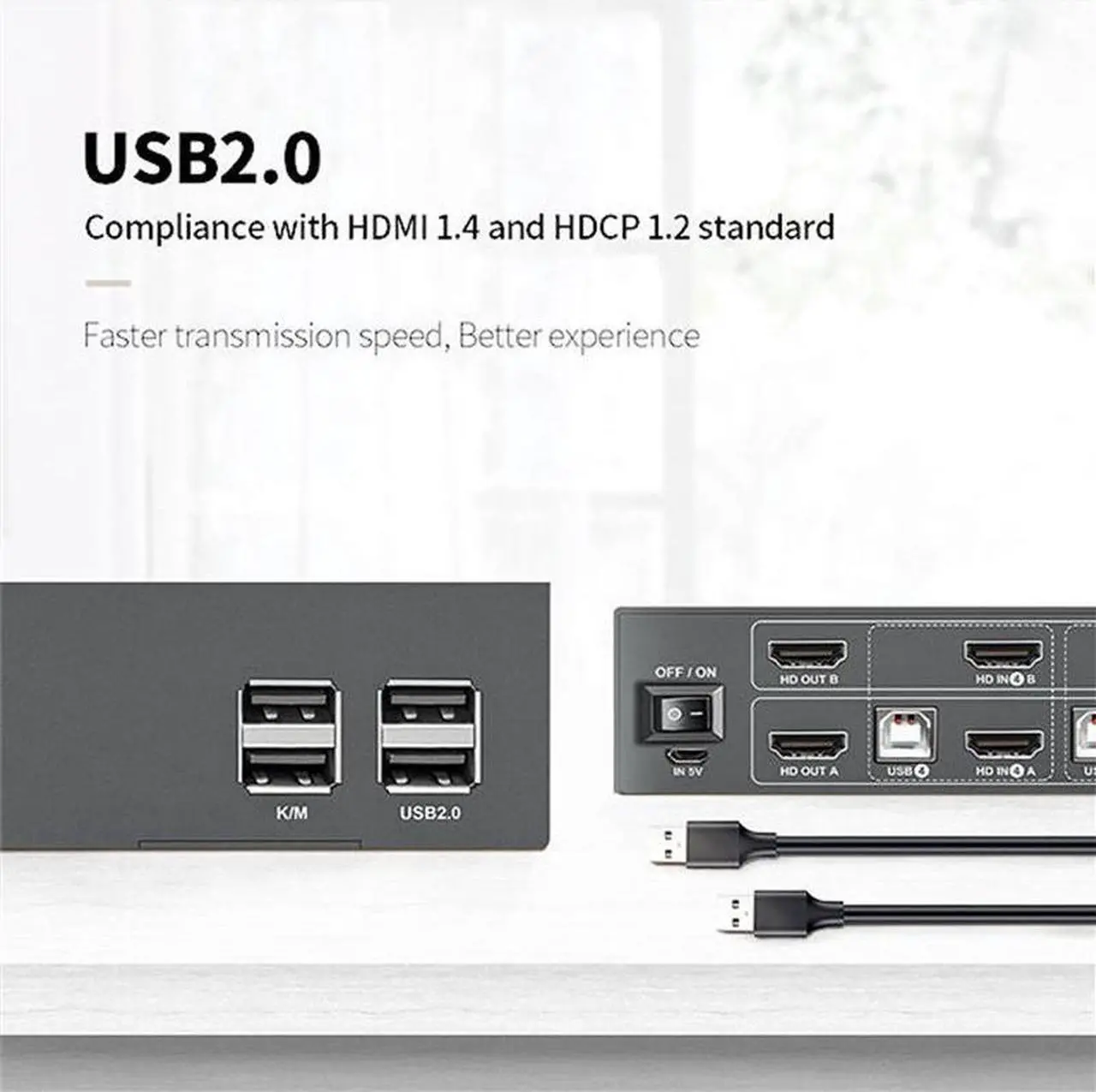 Alt view image 4 of 6 - Dual monitor HDMI KVM Switch 4x2 Extended Display 4K 30Hz HDMI USB KVM Switcher 2 in 4 out for PC Monitor Mouse Keyboard Share
