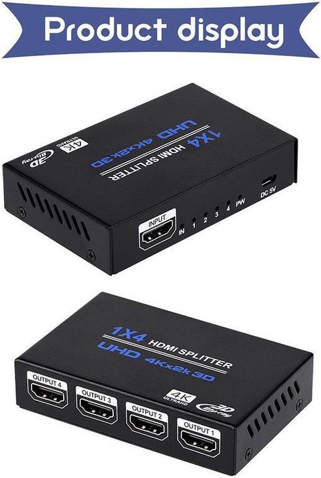 Alt view image 3 of 7 - 4K HDMI Splitter Full HD 1080P Video HDMI Switch 1 In 4 Out HDMI Amplifier 1x4 Video Splitter for HDTV DVD PS3 Xbox
