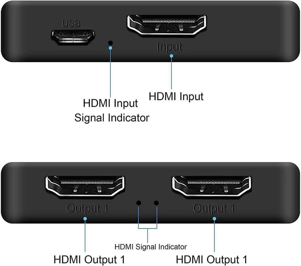 Alt view image 7 of 7 - HDMI SPLITTER 1 in 2 out,4K HDMI SPLITTER for Dual Same Monitors, [Mirror Only,Not Extend], HDMI SPLITTER for 4K,1080P, 3D, [Just Duplicate,Don't Provide 2 Different Outputs]- With 1 Output HDMI CABLE