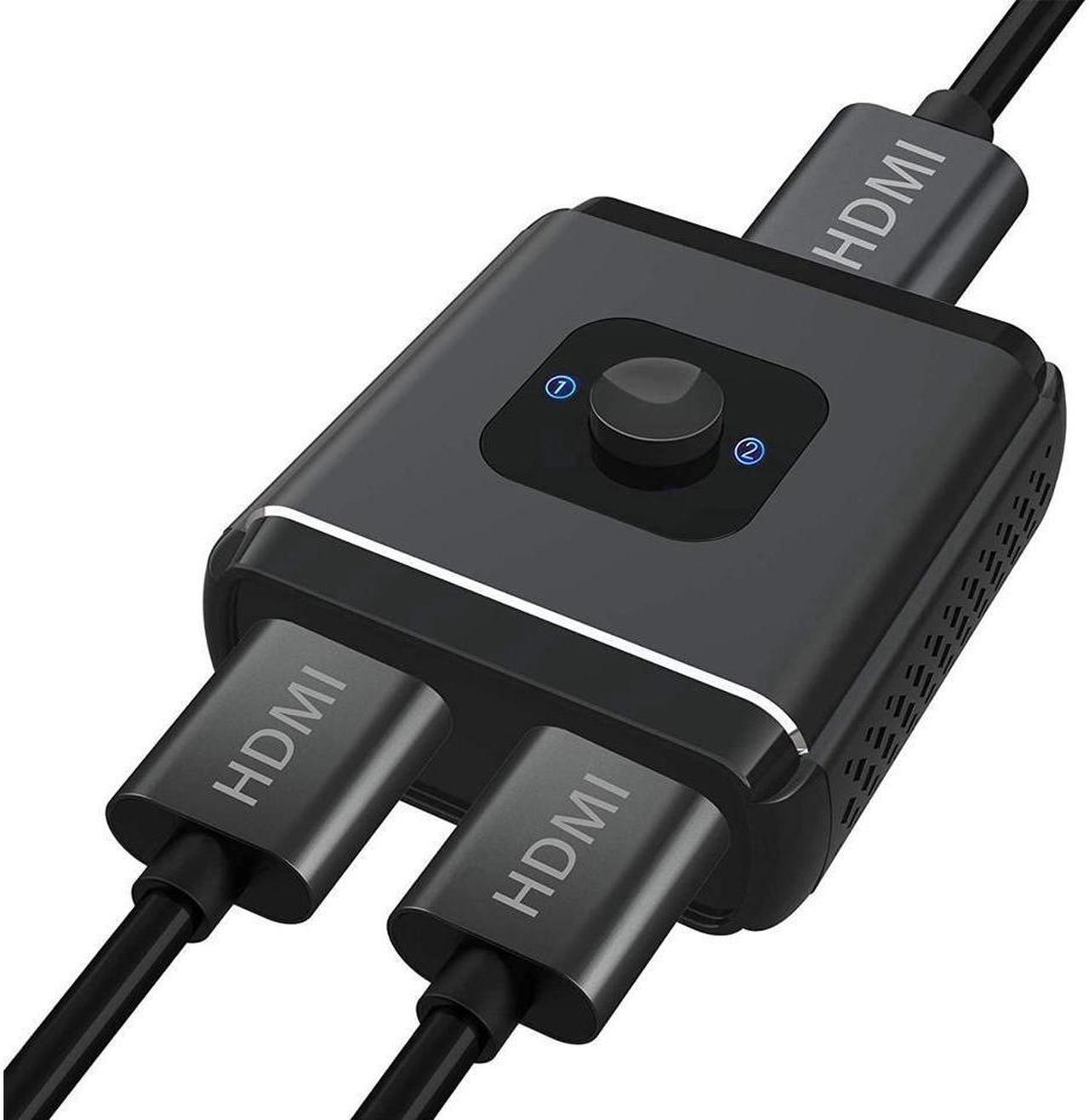Main image of HDMI Splitter 4K @60Hz HDMI Switch, Aluminum Bidirectional HDMI Switcher,HDMI Splitter 1 in 2 Out or 2 in 1 Out, Manual HDMI Hub Supports 4K 3D 1080P for HDTV Blu-Ray-Player FireStick Xbox
