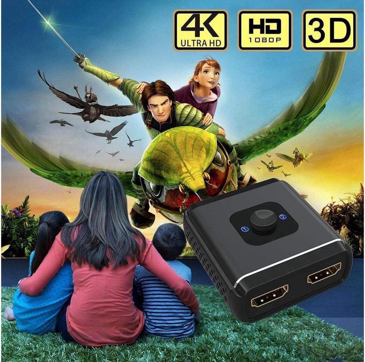 Alt view image 5 of 6 - HDMI Splitter 4K @60Hz HDMI Switch, Aluminum Bidirectional HDMI Switcher,HDMI Splitter 1 in 2 Out or 2 in 1 Out, Manual HDMI Hub Supports 4K 3D 1080P for HDTV Blu-Ray-Player FireStick Xbox