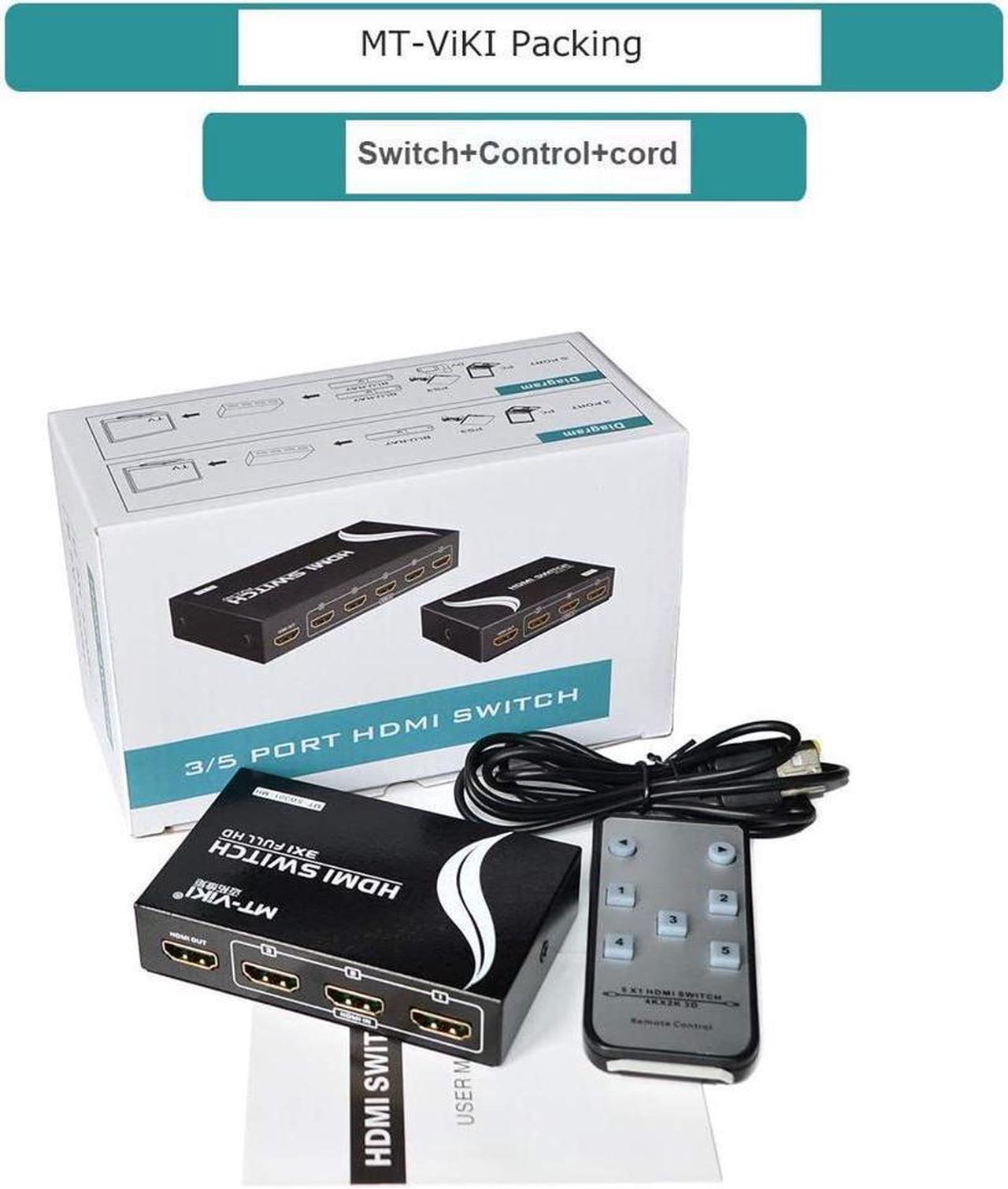 Alt view image 6 of 7 - 4K HDMI Switch 3 in 1 Out w/IR Remote Control, 3 Port Switcher Selector Box for Xbox Nintendo PS3 PS4 TV Fire Stick Roku
