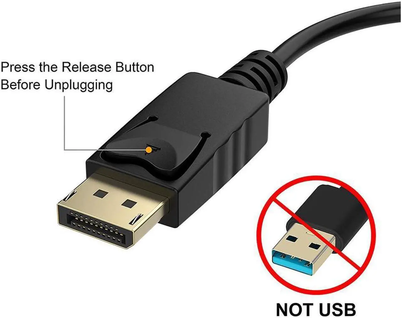 Alt view image 5 of 7 - DisplayPort (DP) to DVI Adapter, Gold-Plated Display Port to DVI-D Adapter (Male to Female) Compatible with Computer, Desktop, Laptop, PC, Monitor, Projector, HDTV - Black