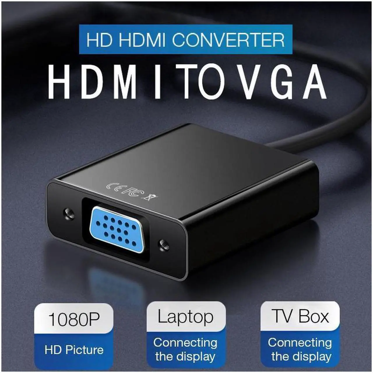 Alt view image 3 of 7 - HDMI to VGA Adapter 1080P HDMI Male To VGA Female Converter Digital to Analog for Laptop HDTV Video Cable HDMI VGA Adapter