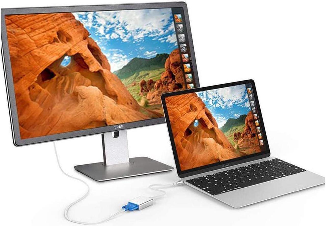 Alt view image 7 of 7 - USB-C to VGA Adapter, Bincolo USB 3.1 Type C (Thunderbolt 3) to VGA Converter Compatible with MacBook Pro, New MacBook, MacBook Air 2018, Dell XPS 13/15, Surface Book 2 and More