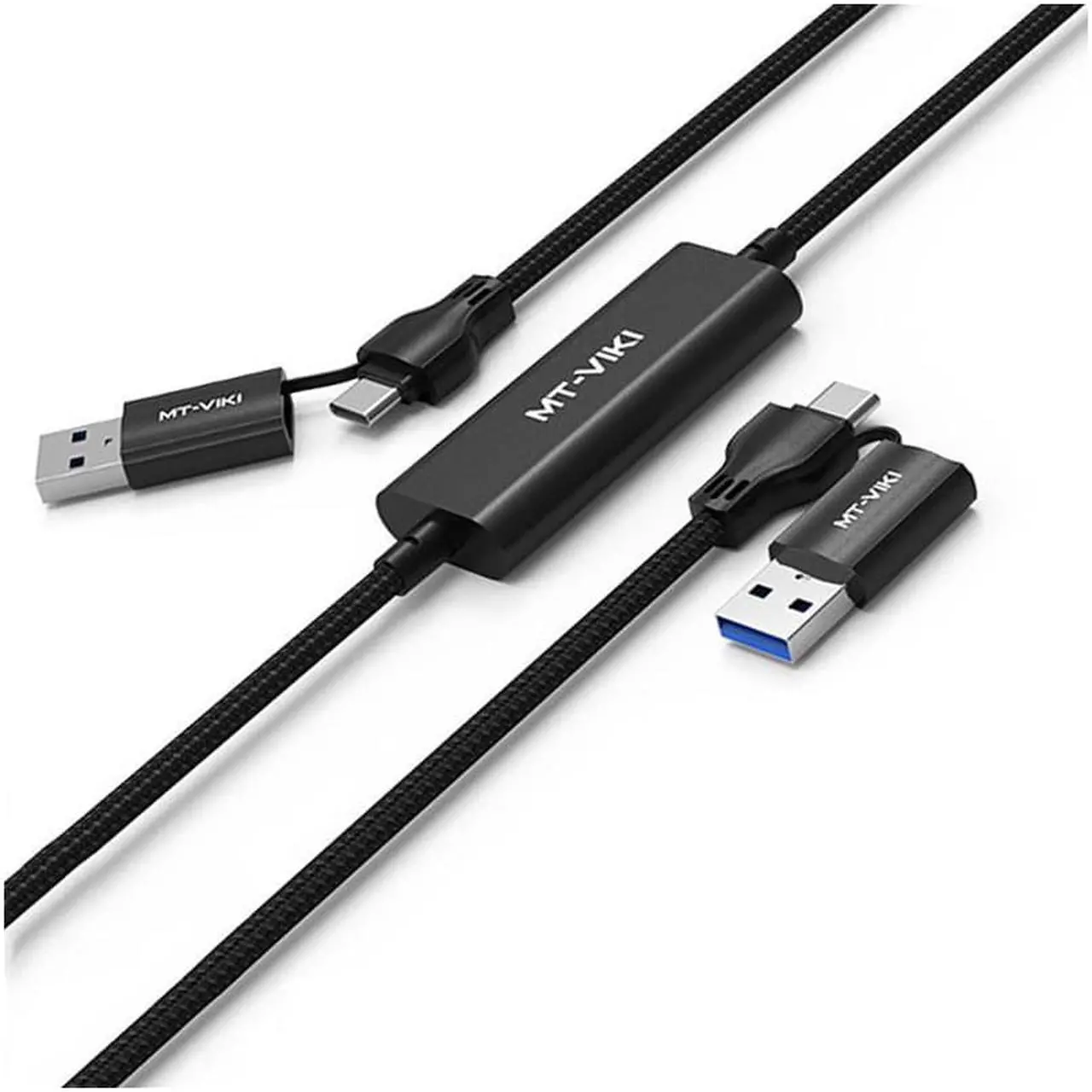 Alt view image 2 of 7 - 6.56ft USB + Type C Copy Line High Speed USB 3.0 PC to PC Online Share Sync Link Data File Transfer Bridge Cable Synchronize Cord (Sharing Mouse Keyboard)