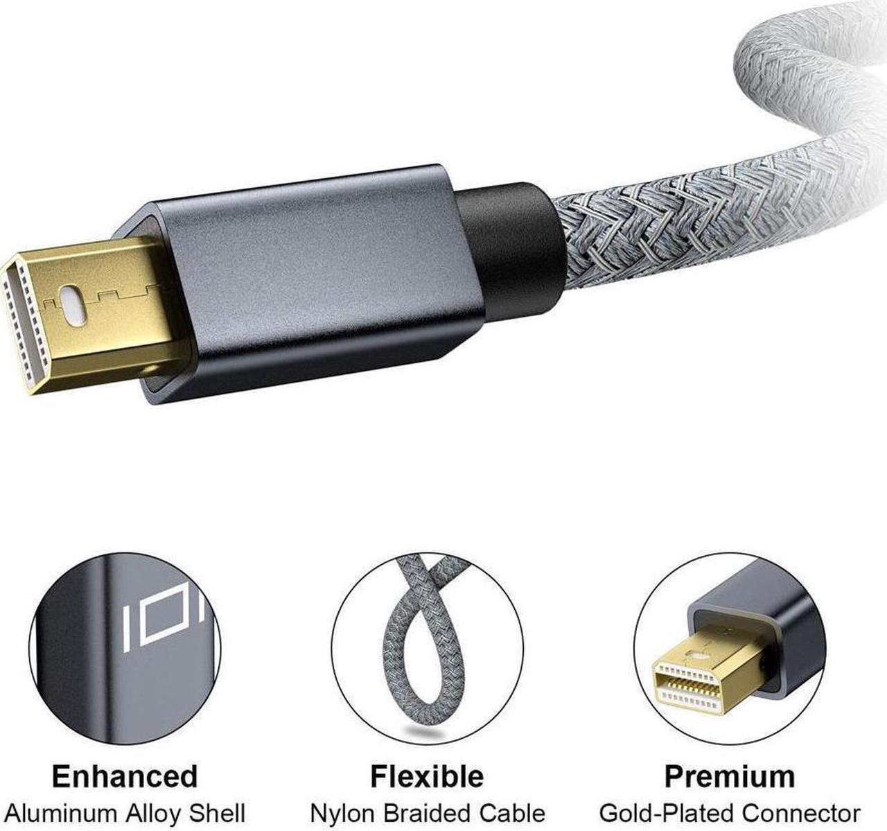 Alt view image 2 of 7 - Mini Displayport to Mini Displayport Cable 6FT/2M, 4K@60Hz (Not Thunderbolt 2) Mini Display Port to Mini DP Cord, for MacBook Pro/Air,iMac,Microsoft Surface Pro 3 4 5,ThinkPad,Lenovo