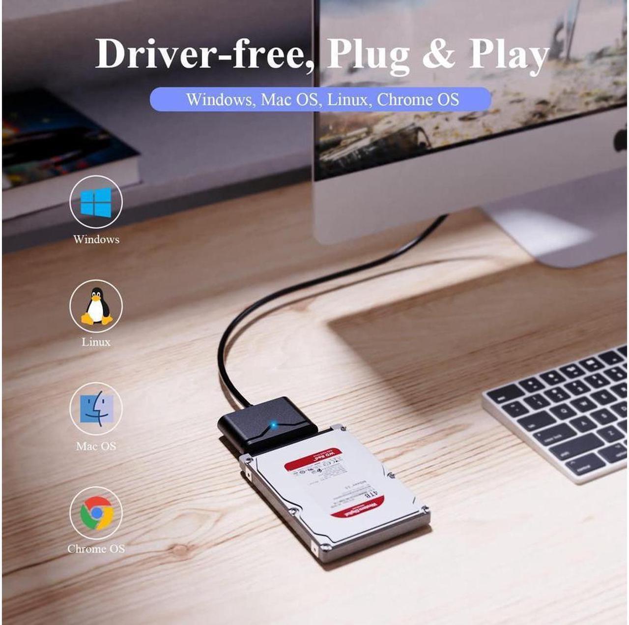 Alt view image 5 of 7 - USB3.0 to SATA 3 Hard Drive Cable Adapter, SATA III to USB 3.0 USB A 5Gbps Adapter Cable, External Hard Drive Connector Converter to USB for 2.5 inch 3.5 inch HDD SSD Data - Not Include Power Adapter