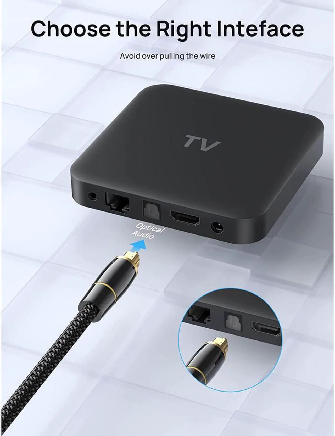 Alt view image 4 of 7 - Digital Optical Audio Toslink Cable 6.6FT/2M, [24K Gold-Plated, Ultra-Durable] Fiber Optic Cable Male to Male Toslink Cord Compatible with Sound Bar, TV, PS-4, X-box, Home Theater