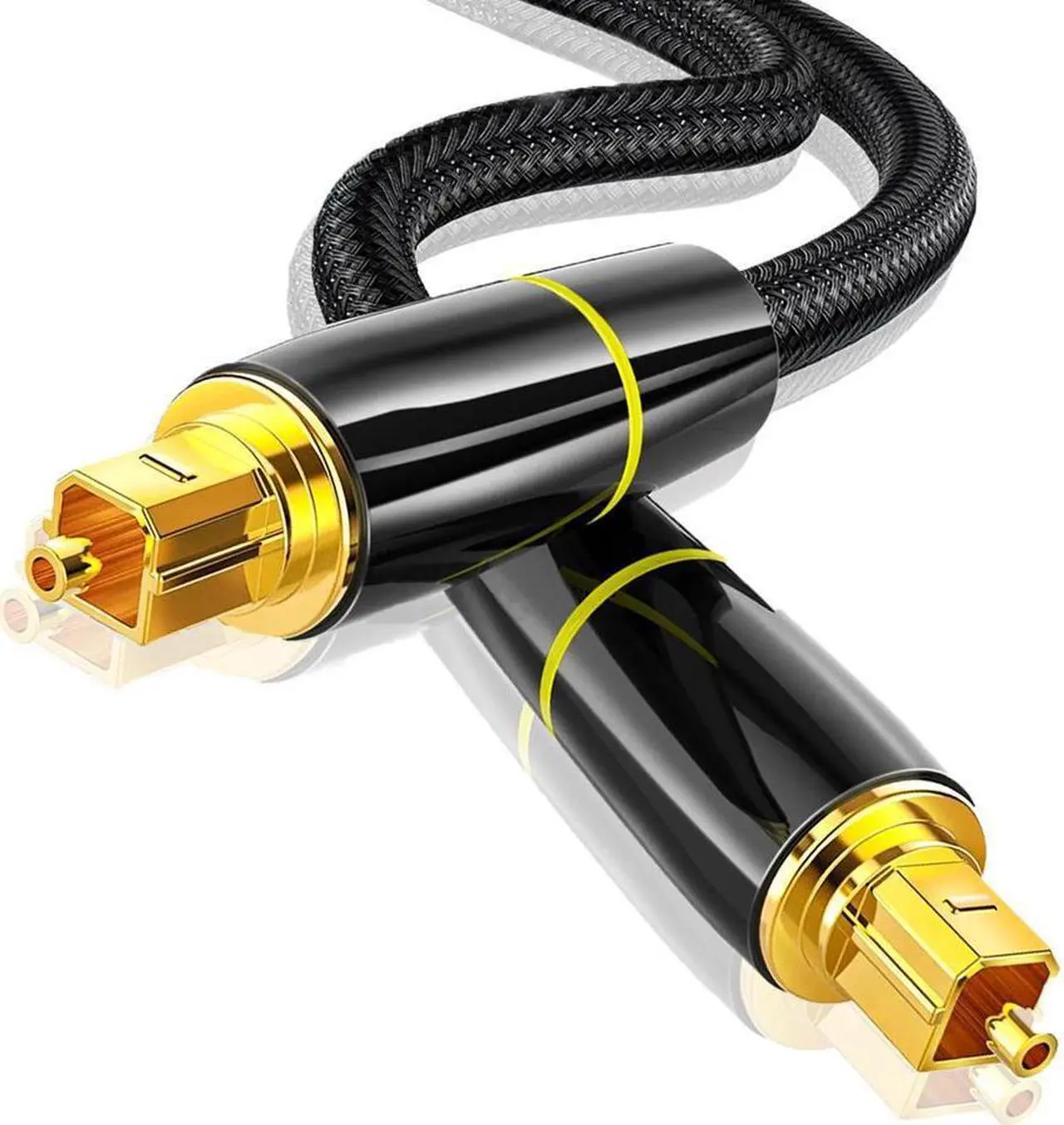 Alt view image 7 of 7 - Digital Optical Audio Toslink Cable 6.6FT/2M, [24K Gold-Plated, Ultra-Durable] Fiber Optic Cable Male to Male Toslink Cord Compatible with Sound Bar, TV, PS-4, X-box, Home Theater