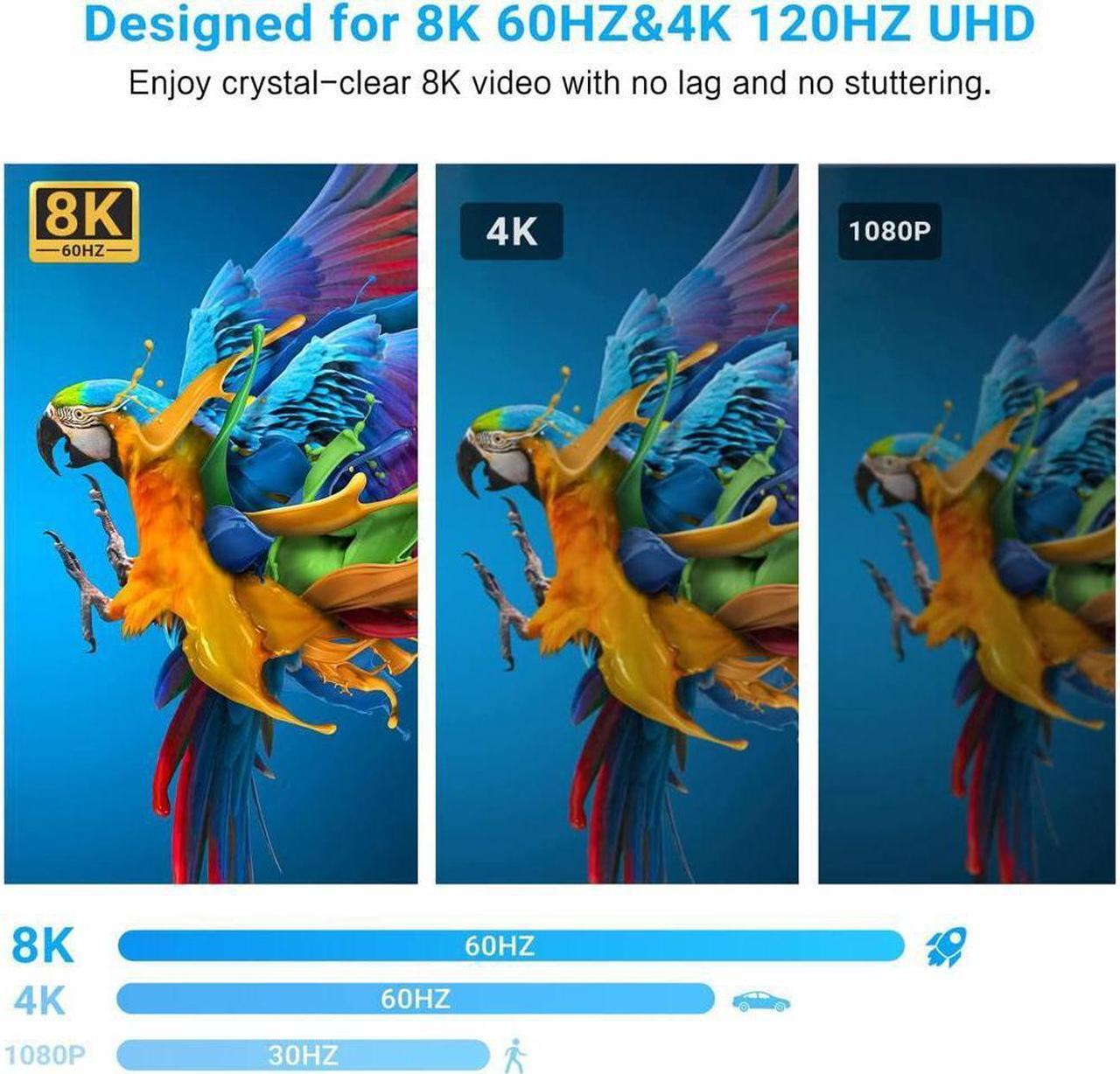 Alt view image 3 of 7 - 8K HDMI Matrix, HDMI2.1 8K 4K Matrix Switch Splitter 8K @60Hz HDMI 2.1 Matrix 4x2 Switcher 4 in 2 Out 4K @120HZ with Remote Support 48Gbps HDR10 HDCP2.3 Dolby Vision Atmos SPDIF 5.1CH ARC