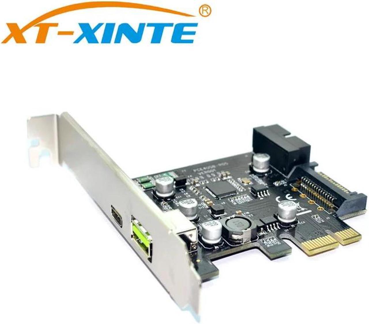 PCI-Express PCI-e To USB3.1 Type-C Riser Card PCIe to USB-C 2.4A Fast Charger+19PIN Front USB Miner Expansion Adapter Card