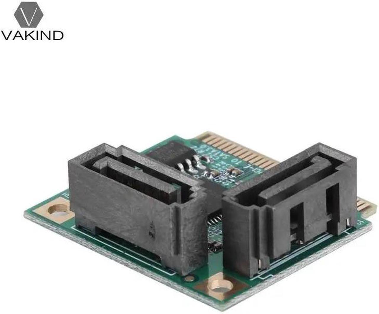 Alt view image 2 of 6 - 2 Ports Mini PCI-E to SATA 3.0 Extension Card High speed PC Hard Drive Accessories for Win8/7/Vista/2003/XP for MAC
