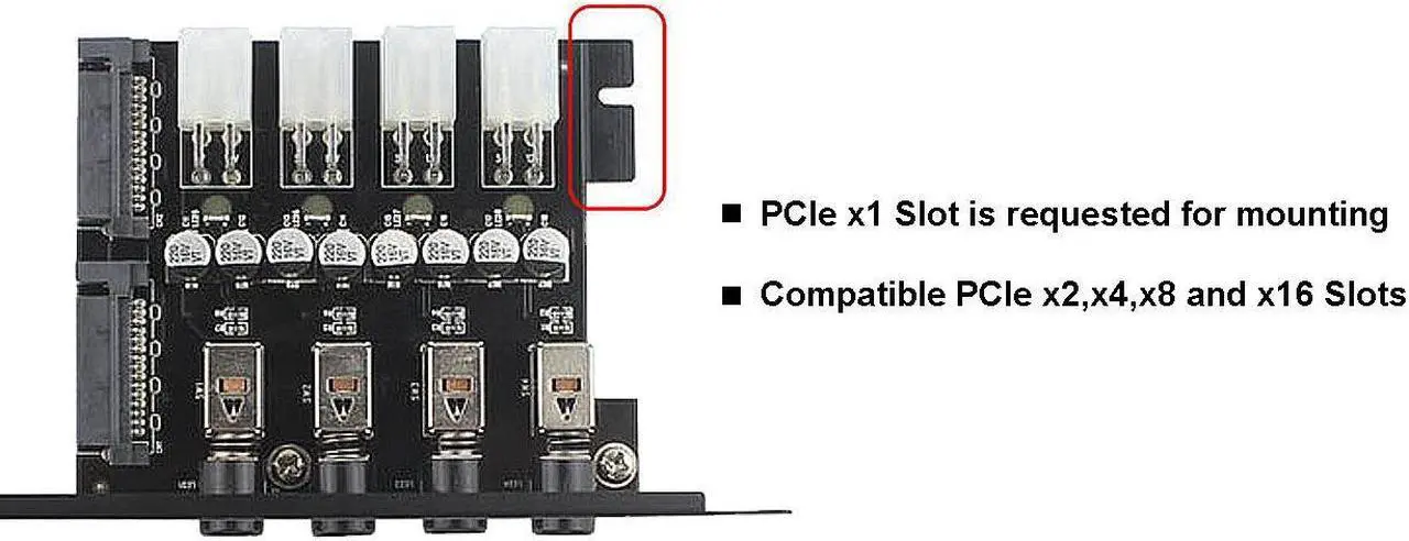 Alt view image 5 of 6 - SATA Power Switch Module for 2.5 inch/3.5 inch HDD/SSD, Hard Drive Disk Selector, Controls up to Four HDDs, Intelligent Control Hard Disk Manage with Full-profile PCI Slot Cover