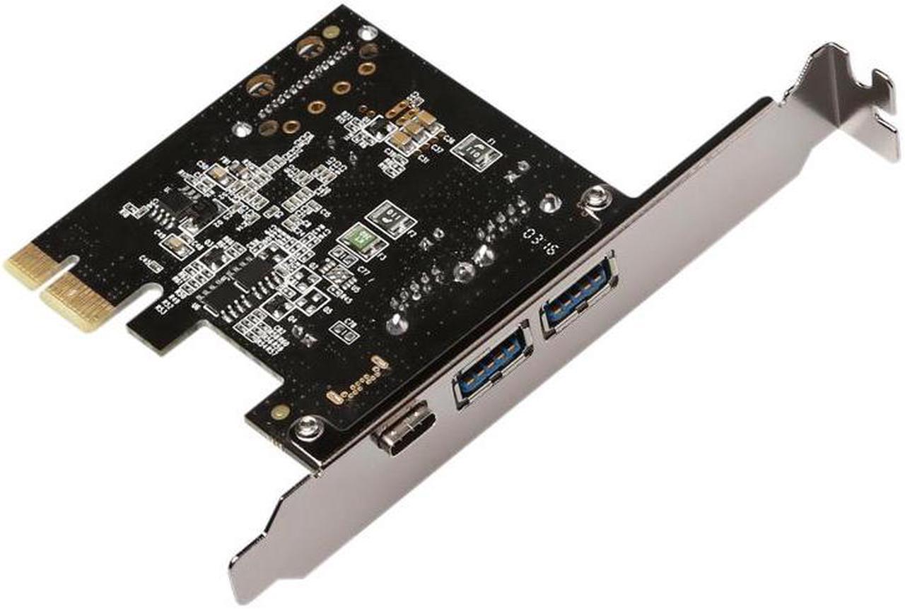 PCIEU3A2CS USB 3.1 GEN 1(5Gbps)Type-C + 2 USB 3.0 Type-A PCI-e Express Card Desktop PCI Express Add On Card Adapter,Power by SATA