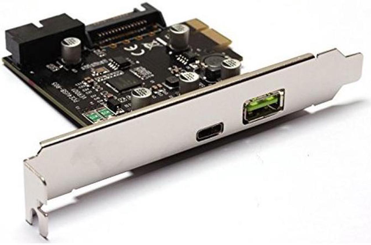 PCIEU3C20SC PCIe Express Card to USB 3.0 Type-C w/ 2.4A Quick Charging and 19Pin USB 3.0 Dual,Port Power by 15pin SATA