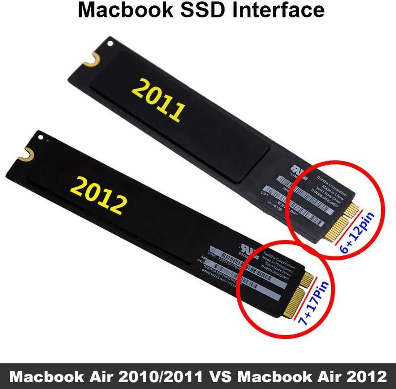 Alt view image 4 of 4 - SATA to Macbook SSD Adpater Converter for Macbook Air 2010 2011 6+12Pin SSD to SATA 22pin Bridge Card Board
