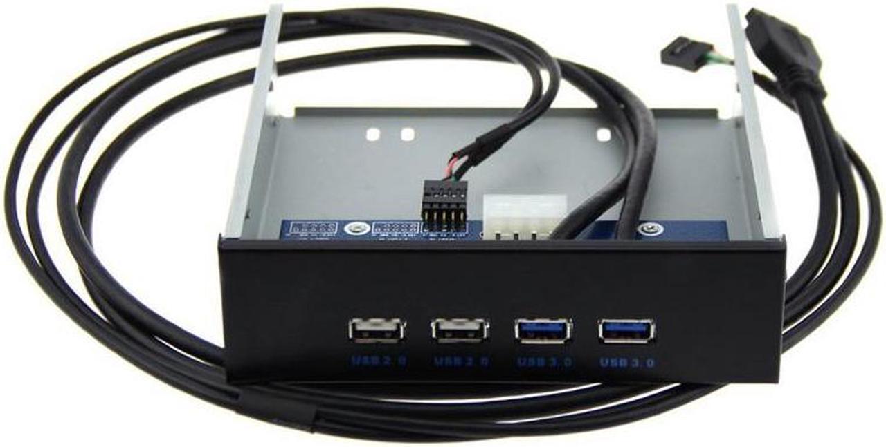 FP525U22U32M PC Case 5.25 inch front panel 4 Ports USB Hub,2 Ports USB 3.0 & 2 Ports USB 2.0,2.6ft USB Type A Female to motherboard Adapter Cable