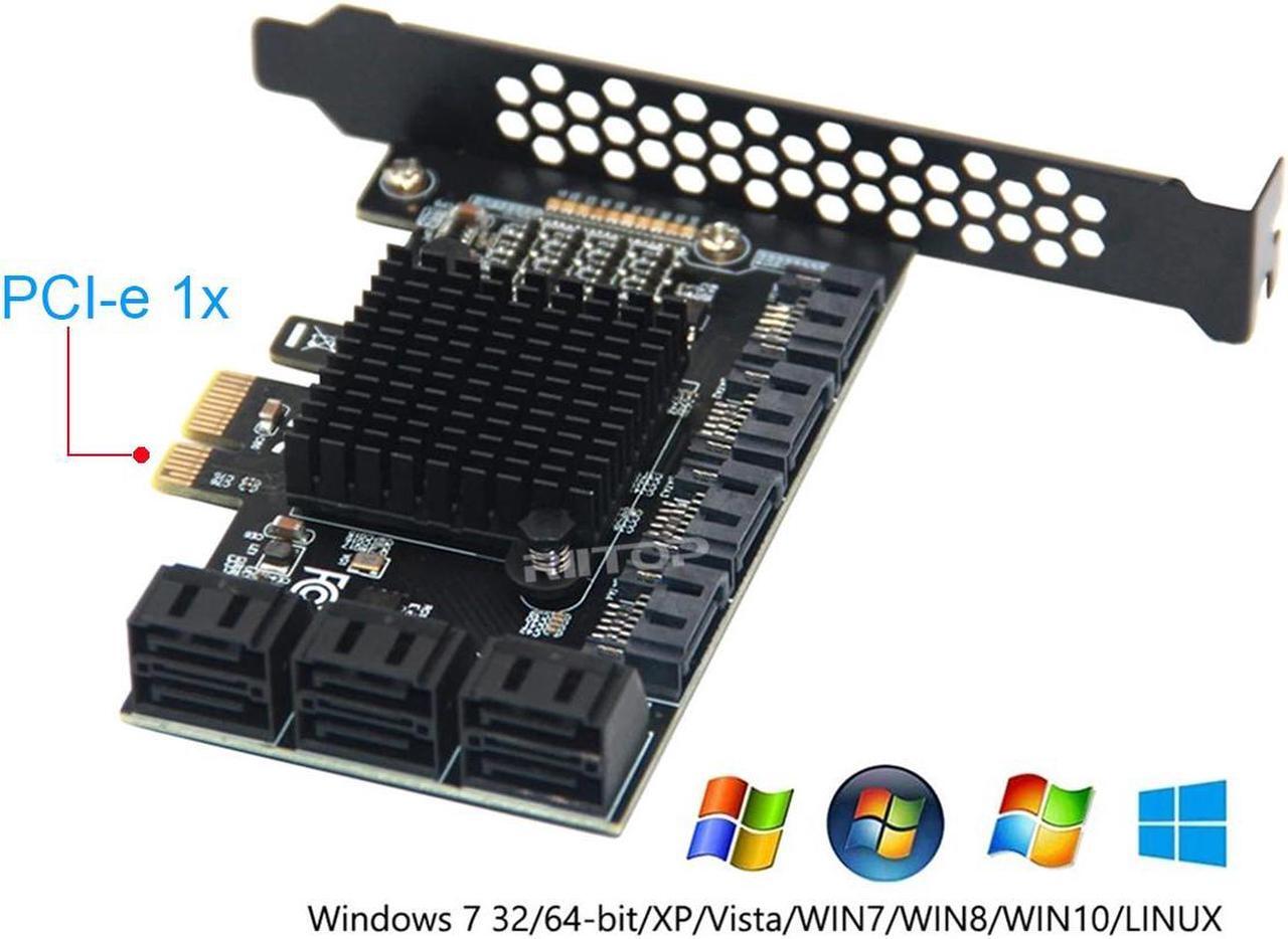 Alt view image 4 of 7 - SATA 3 Expansion Card 10 Port, PCI-e Express x1 SATA 6G Controller Card, SATA iii 6Gbps PCIe Adapter Card, Come with Low Profile Bracket and SATA3 Cables