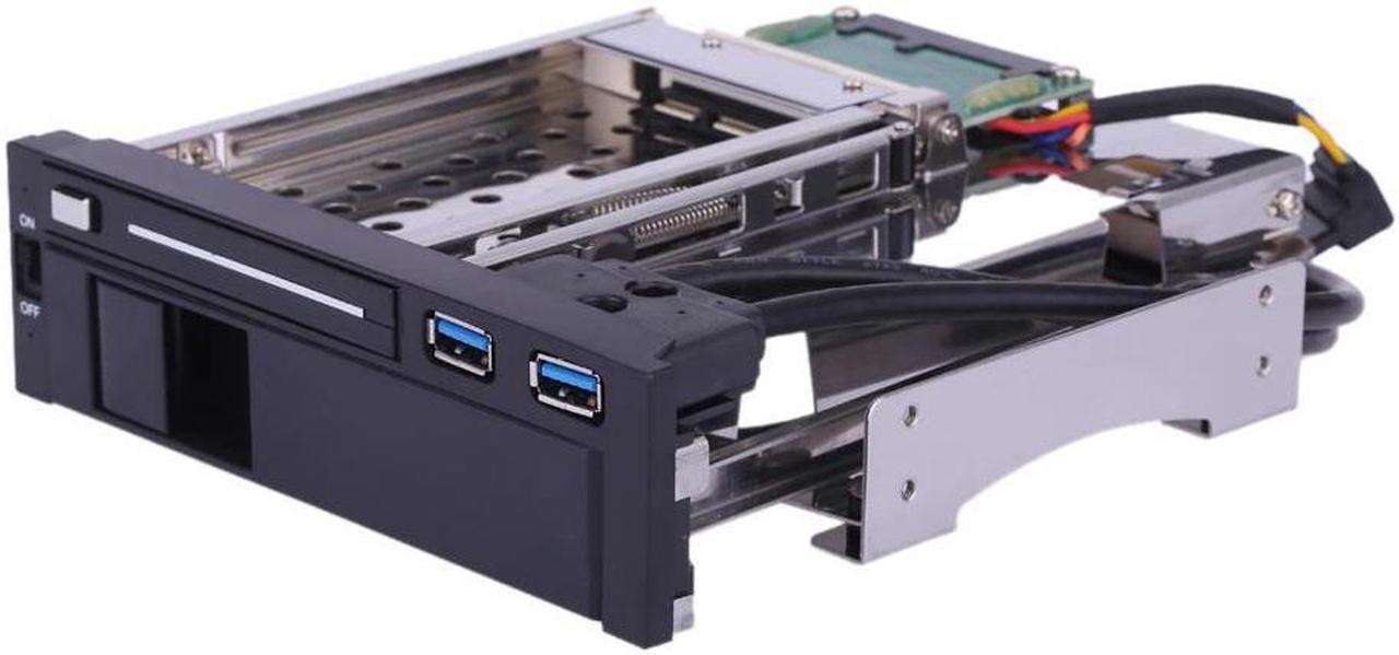 Dual Bay 3.5"+2.5" Inch SATA III Hard Drive HDD SSD Tray Caddy Internal Mobile Rack Enclosure with USB 3.0 Port Hot Swap