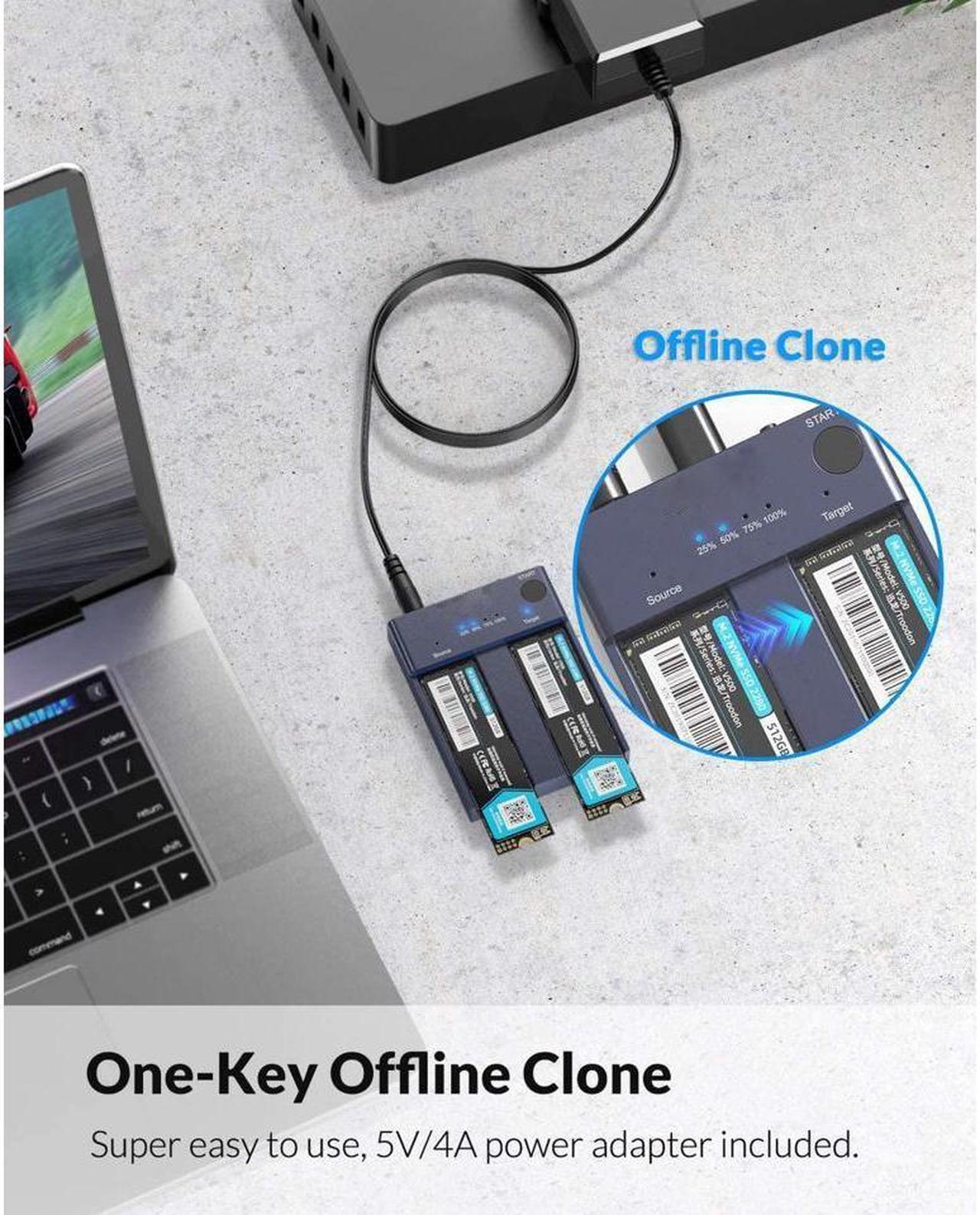 Alt view image 3 of 6 - M.2 NVME SSD Offline Clone Dual Bay 10Gbps USB C 3.1 Gen2 For M Key NVME PCIe M2 SSD Hard Drive Reader Enclosure docking