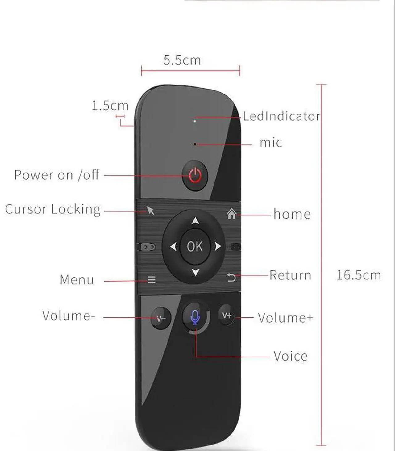 Alt view image 5 of 6 - M8 Voice Remote control Air Mouse 2.4G Mini Wireless Keyboard IR learning Gyro Sensing Lithium Battery For Android TV Box X96