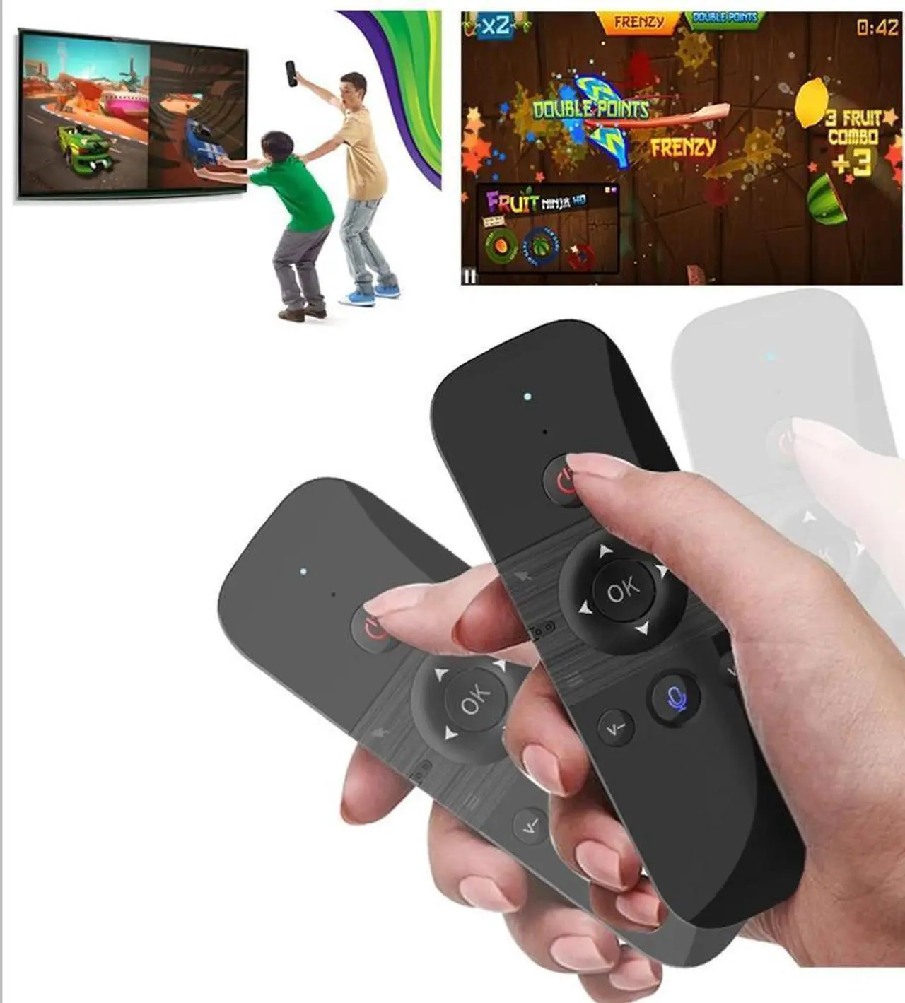 Alt view image 2 of 6 - M8 Voice Remote control Air Mouse 2.4G Mini Wireless Keyboard IR learning Gyro Sensing Lithium Battery For Android TV Box X96
