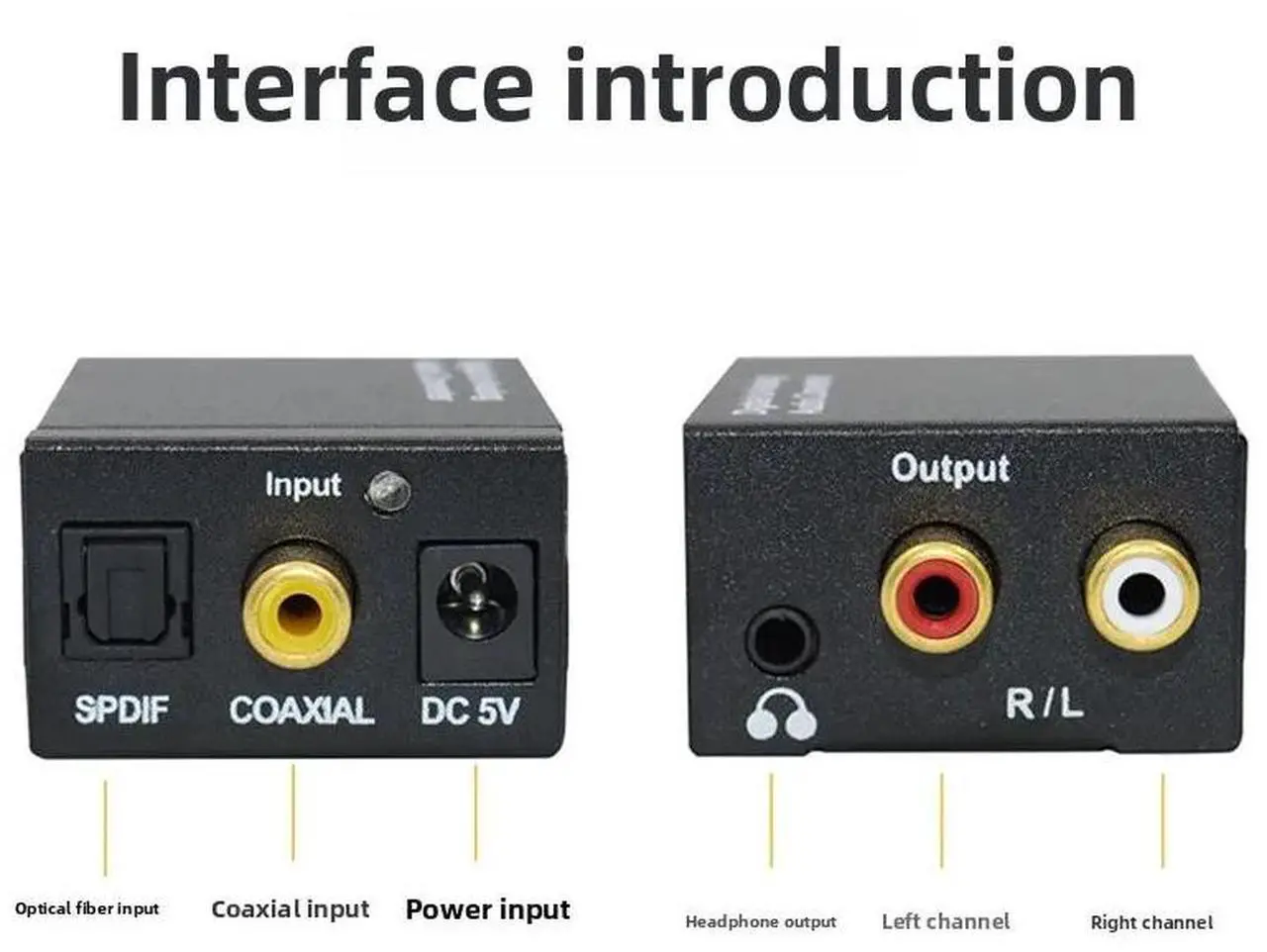 Alt view image 2 of 5 - Digital to Analog Audio Converter Adapter With Audio Cable Optical Coaxial Toslink RCA L/R Audio Adapter for Apple TV PC Box