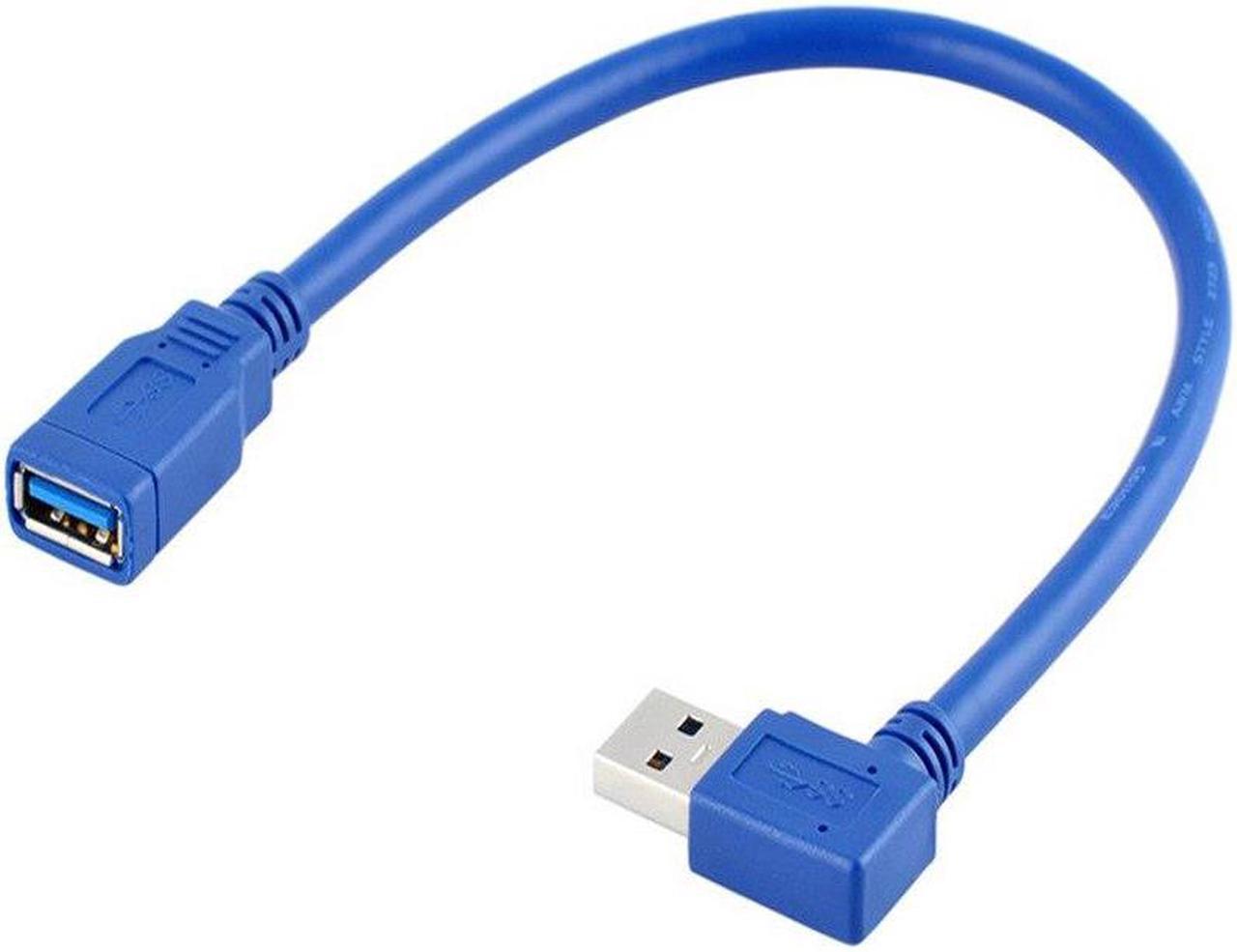 30CM USB 3.0 Right Angle and Left Angle Male to USB 3.0 Female Extension Cable USB Extension Cable