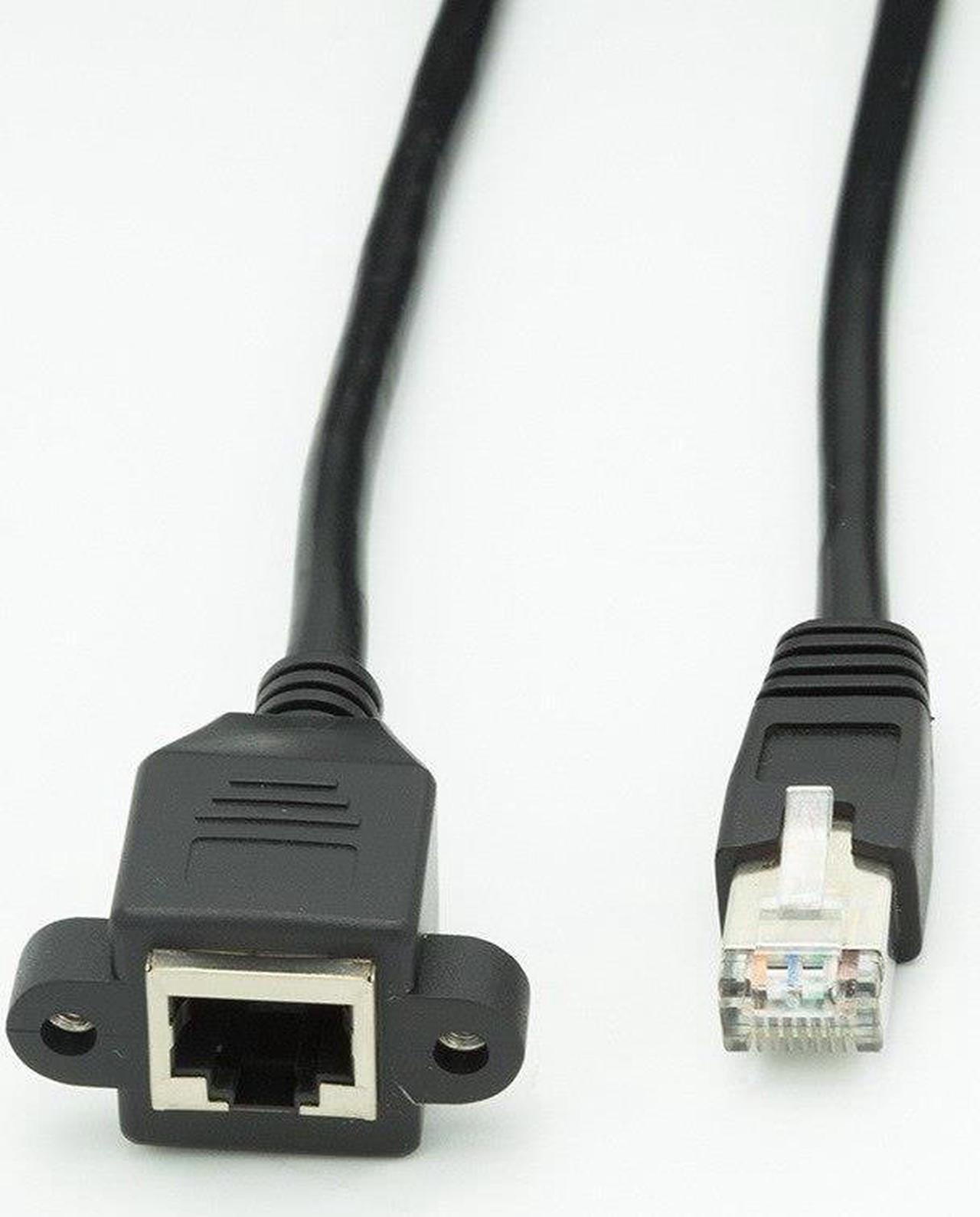 Network Extension Cable RJ45 Male To Female Screw Panel Mount Ethernet LAN Network Cable For PC 2M