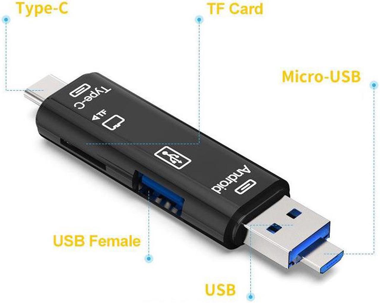 Micro USB Type C USB TF Card Reader OTG Hub Adapter For Samsung Xiaomi MacBook