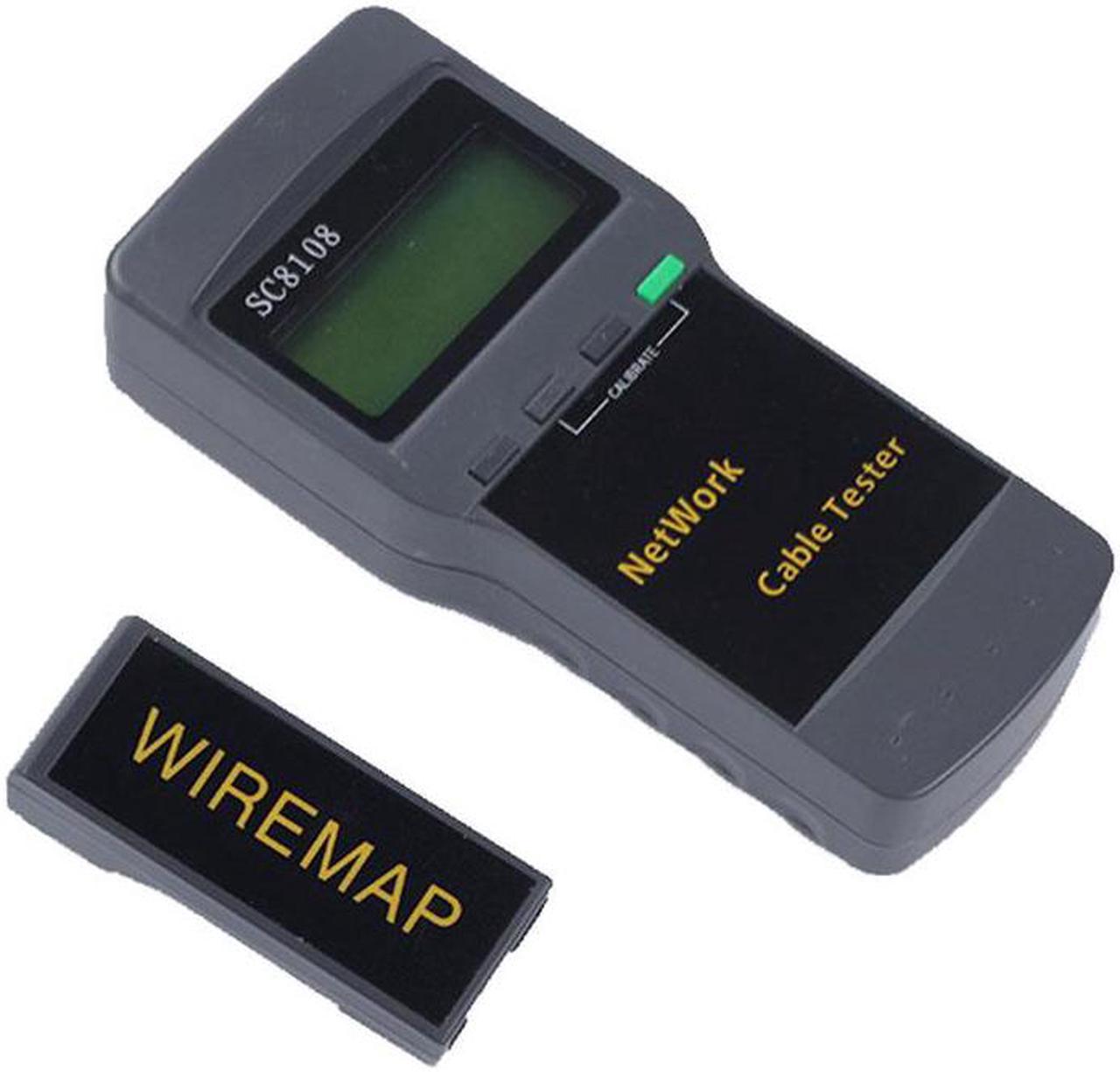 Portable Multifunction Wireless Network Tester SC8108 LCD Digital PC Data Network CAT5 RJ45 LAN Phone Cable Tester Meter