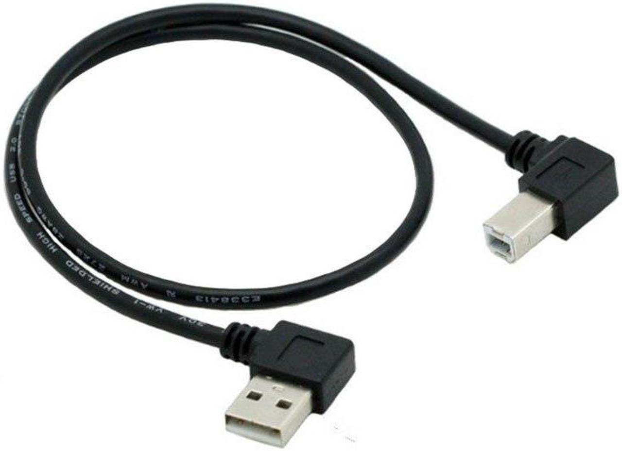 Right Angle USB 2.0 A Male to USB B Male Type B BM Right Angle Printer Scanner 90 Degree Cable BM Angled Cable 50cm