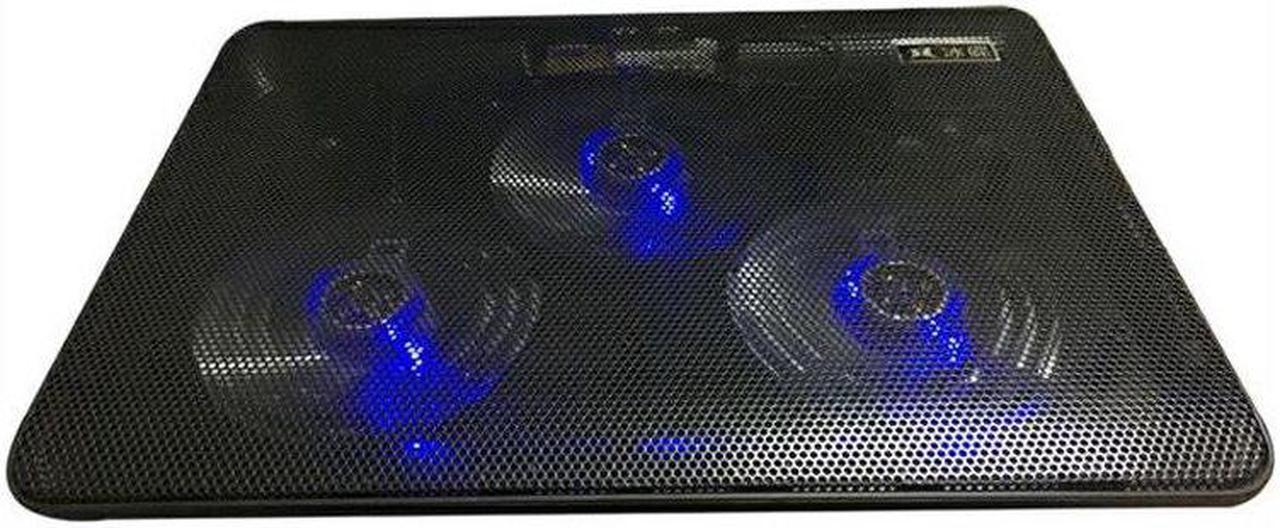 Fan Cooling Quiet Laptop Cooling Pad Blue LED Laptop Cooler USB Notebook Cooler with 3 Fans for 12"-16" Laptop