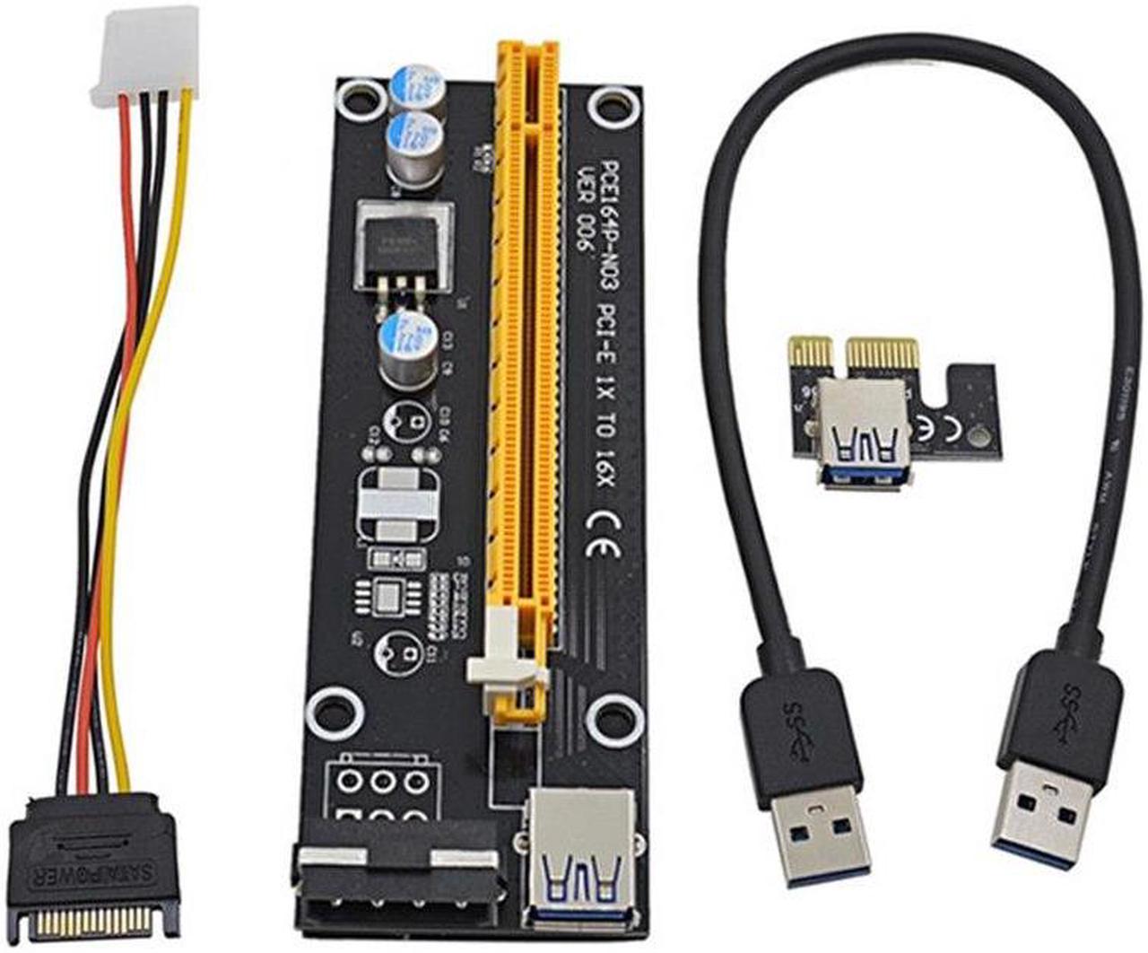 Main image of PCI-E 1x to 16x extender PCI Express Riser Card 60cm USB 3.0 SATA to 4Pin IDE Molex Adapter for Mining Bitcion Miner