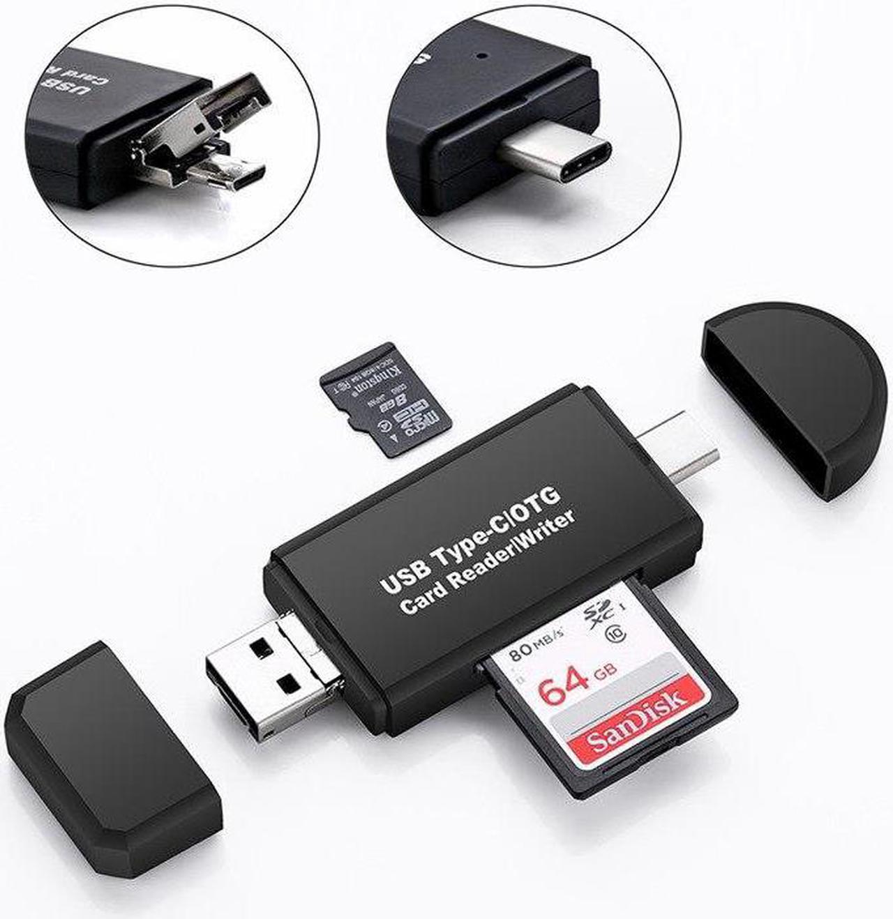 Type C & micro USB & USB 3 In 1 OTG Card Reader  High-speed USB 2.0 Universal OTG TF/SD for Android Computer Extension Headers