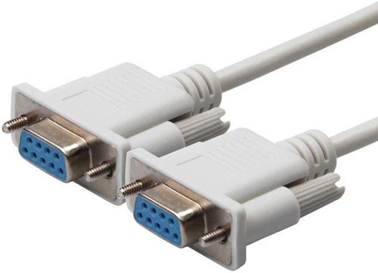 DB9F to DB9F 9 Pin Female to Female DB9 Connector Serial Null Modem Cable RS232 to RS-232 Extension Cable 9Pin Adapter Cable