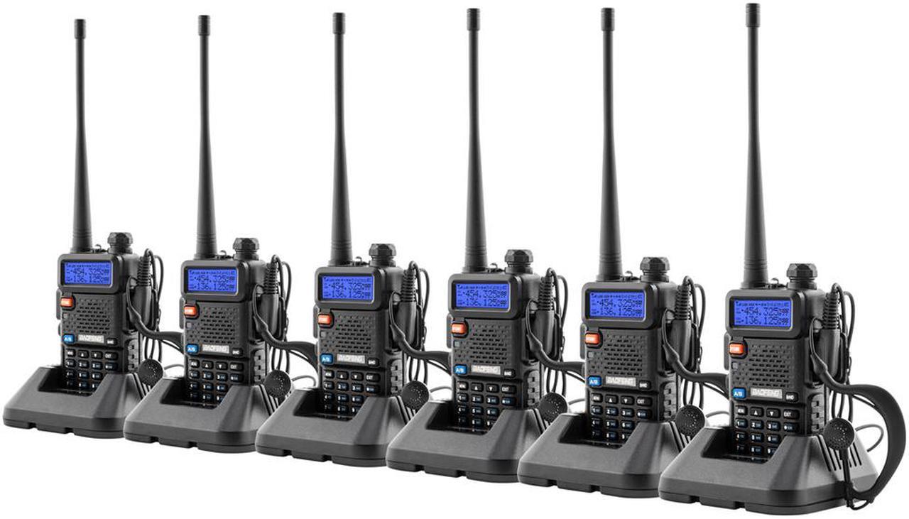 Main image of 6pcs UV-5R Dual Band 5W Two-Way Radio Ham Walkie Talkie + Free Headset