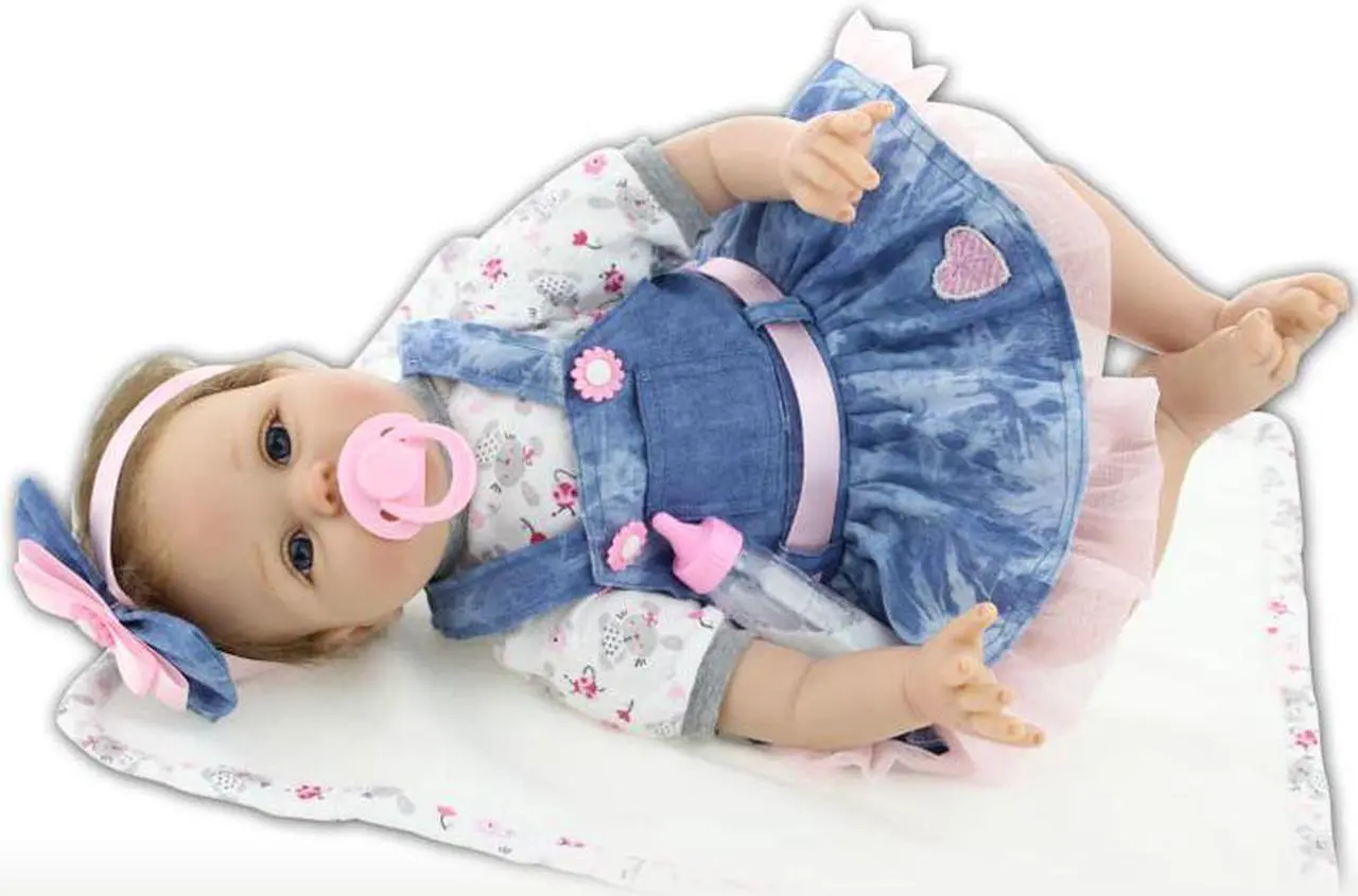 Alt view image 3 of 5 - 22" Reborn Baby Dolls Lifelike Newborn Vinyl Silicone Baby Girl Doll Birthday US