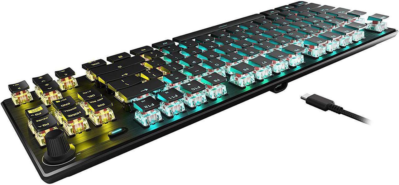 Alt view image 5 of 7 - ROCCAT Vulcan TKL Pro Tenkeyless Linear Optical Titan Switch PC Gaming Keyboard with Per-key AIMO RGB Lighting, Anodized Aluminum Top Plate, and Detachable USB-C Cable, Black