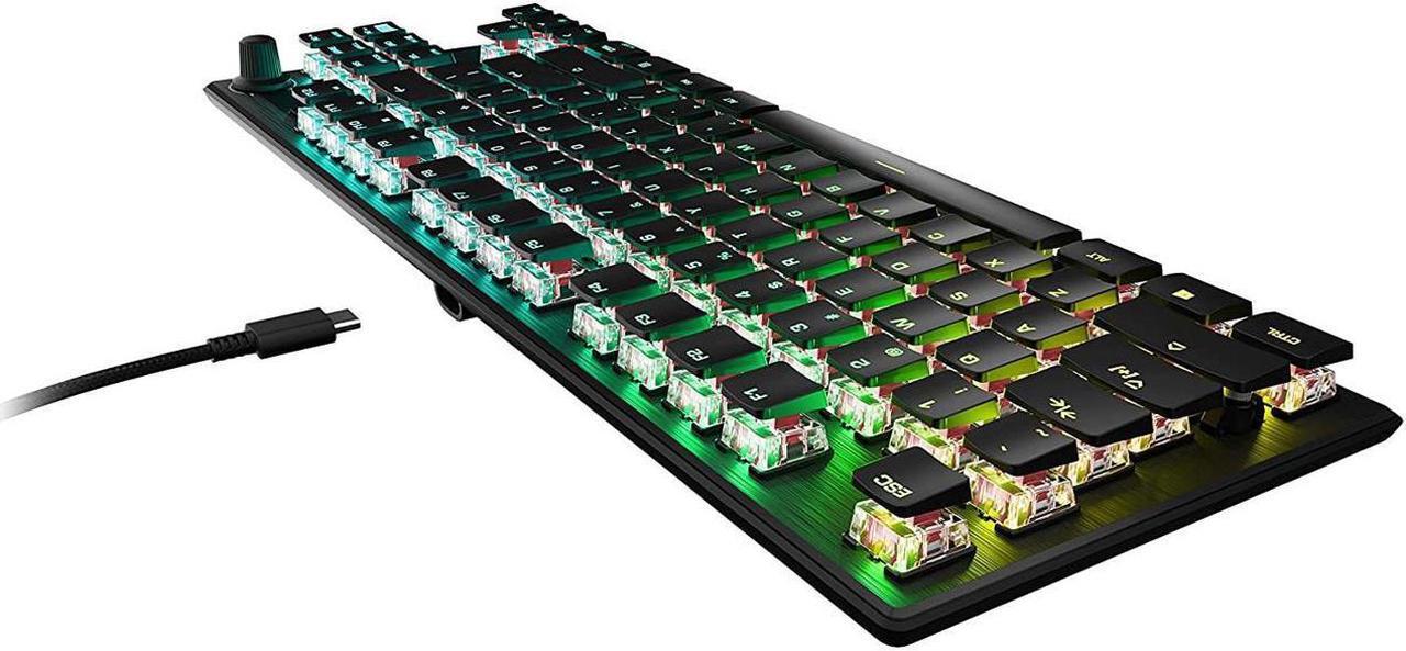 Alt view image 4 of 7 - ROCCAT Vulcan TKL Pro Tenkeyless Linear Optical Titan Switch PC Gaming Keyboard with Per-key AIMO RGB Lighting, Anodized Aluminum Top Plate, and Detachable USB-C Cable, Black