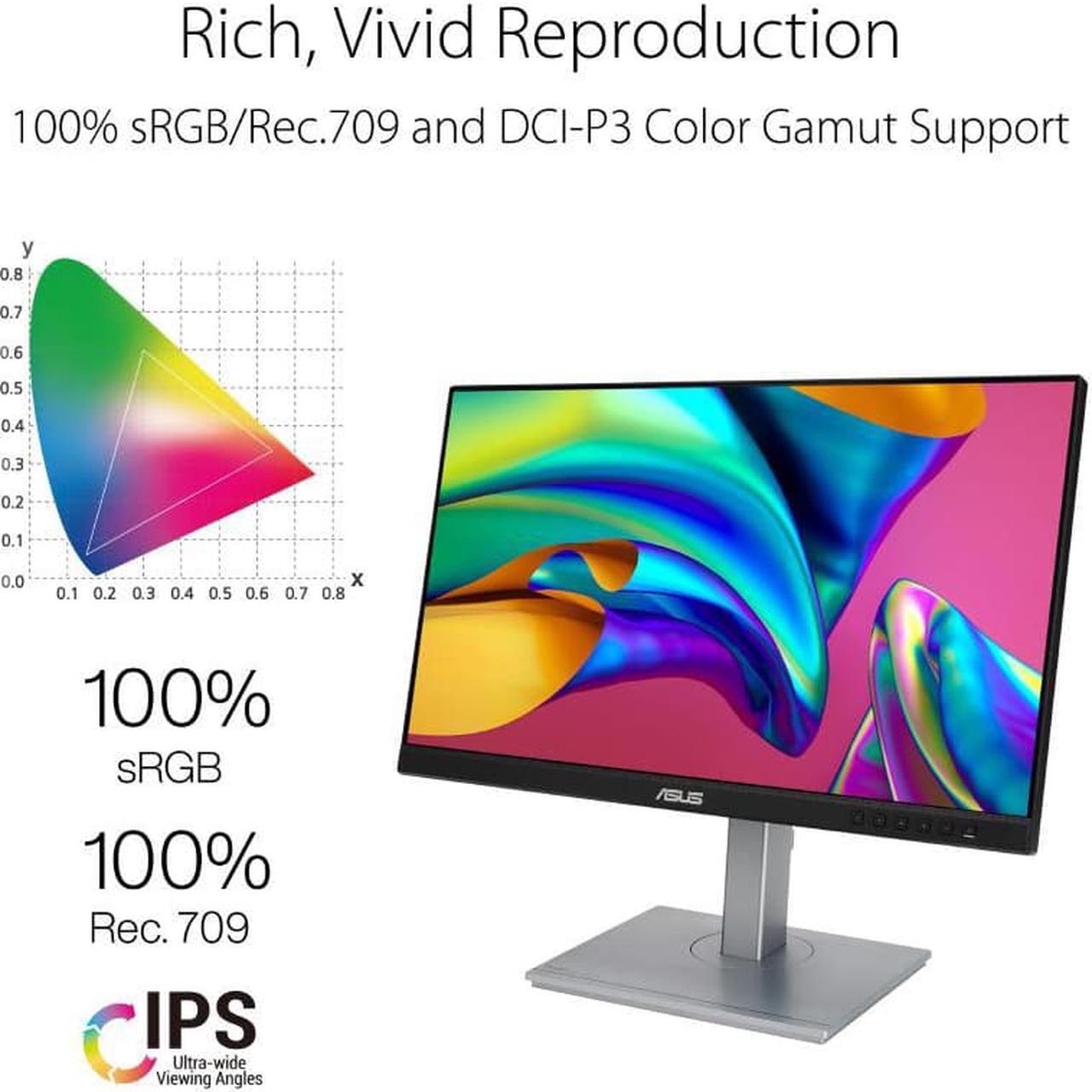 Alt view image 2 of 20 - ASUS ProArt Display PA247CV Professional Monitor  23.8",IPS, Full HD (1920 x 1080), 100% sRGB, 100% Rec,USB-C, DisplayPort Daisy
