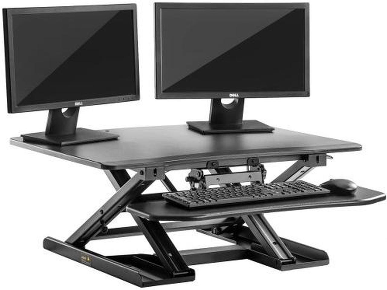 HELLOLAND Modern Luxe Adjustable Sit-Stand Desk Height Adjustable Standing Desk Black Elevating Desktop Workstation