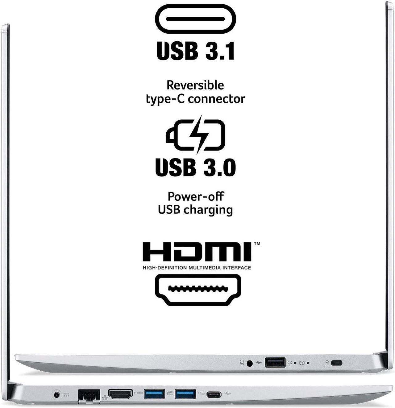 Alt view image 3 of 7 - Acer Aspire 5 A515-55-35SE, 15.6" Full HD Display, 10th Gen Intel Core i3-1005G1 Processor, 20GB DDR4, 1TB NVMe SSD, Intel WiFi 6 AX201, Fingerprint Reader, Backlit Keyboard, Windows 10 Home (S Mode)