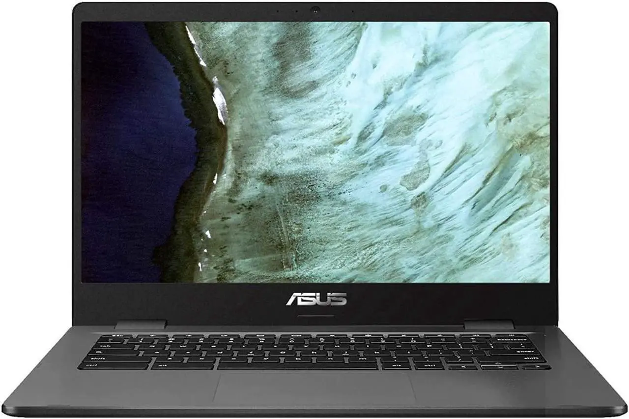 Main image of ASUS - 14.0" Chromebook - Intel Celeron N3350 - 4GB Memory - 32GB eMMC (Grey)