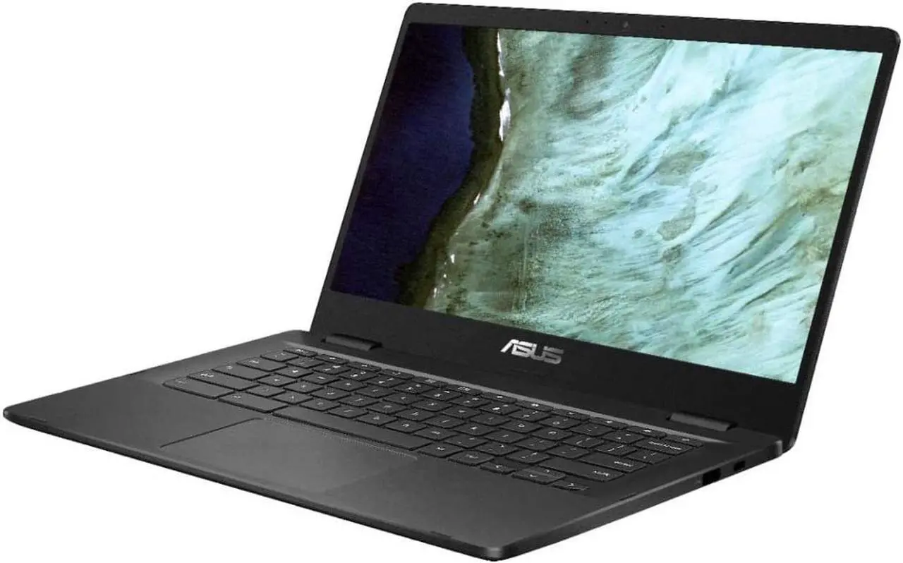 Alt view image 2 of 5 - ASUS - 14.0" Chromebook - Intel Celeron N3350 - 4GB Memory - 32GB eMMC (Grey)