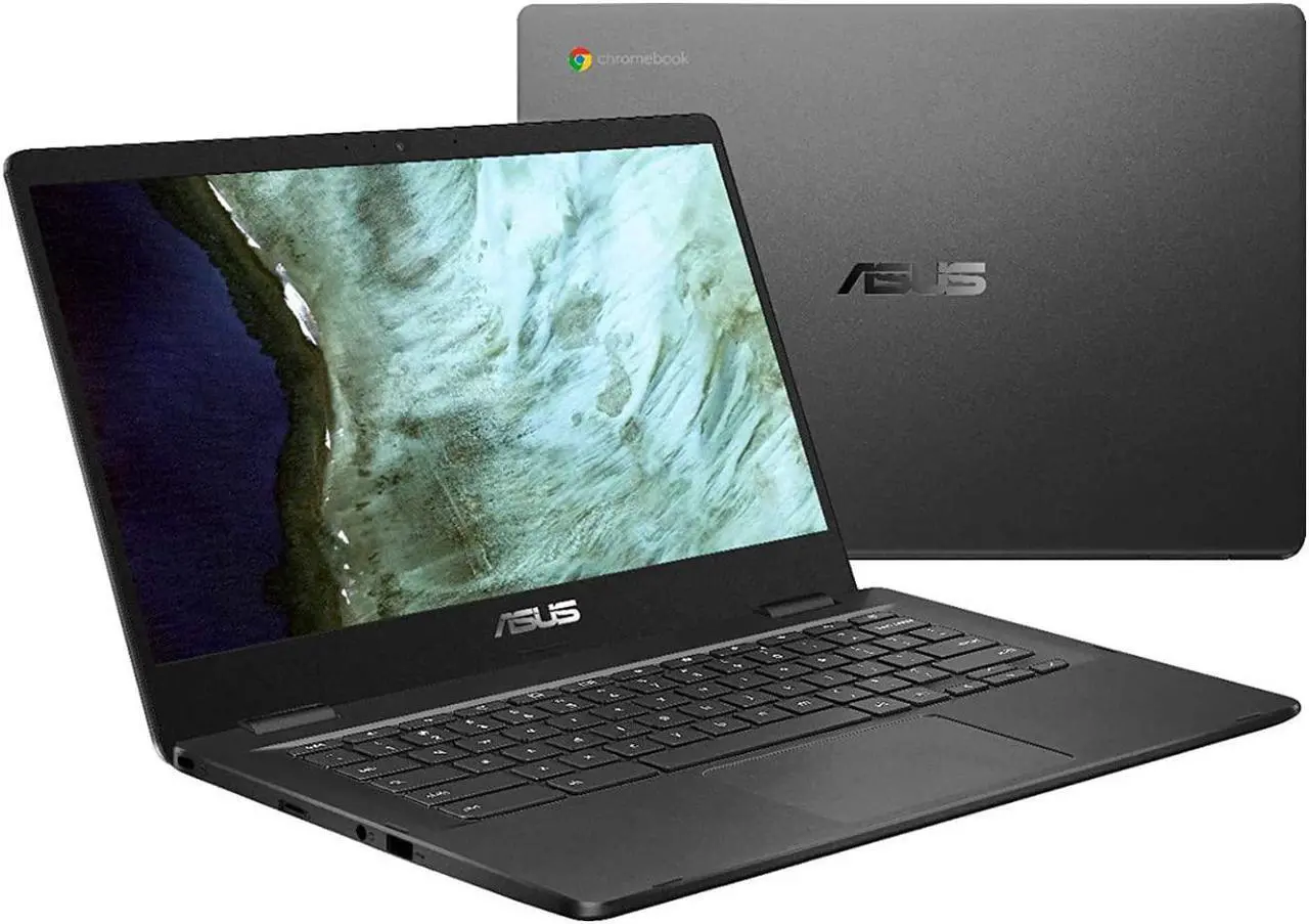 Alt view image 4 of 5 - ASUS - 14.0" Chromebook - Intel Celeron N3350 - 4GB Memory - 32GB eMMC (Grey)